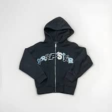 Trapstar London Black Full Zip Hoodie Men's Small Chenille Logo Streetwear New