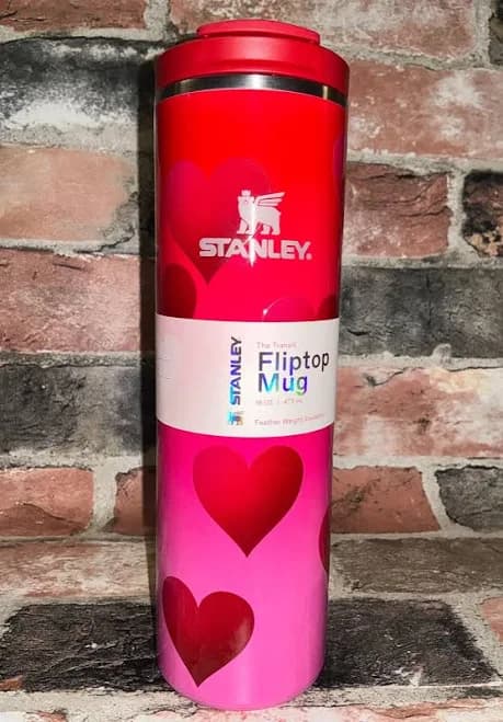 Stanley Red Rouge Gradient Heart 16oz Ss Fliptop Aero Light Transit