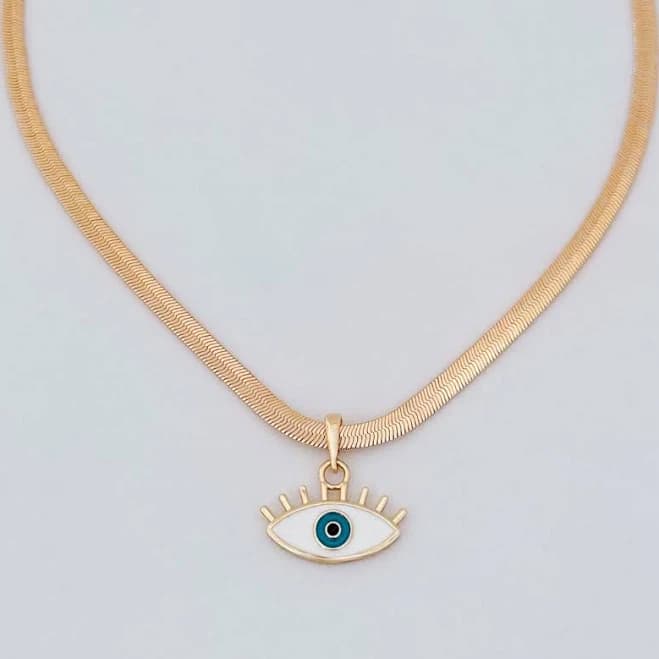 Le Sensor Gold Filled Enamel Evil Eye Necklace