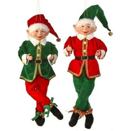 Regency International 17" Fabric Red&Green Tidings Bendable Elf