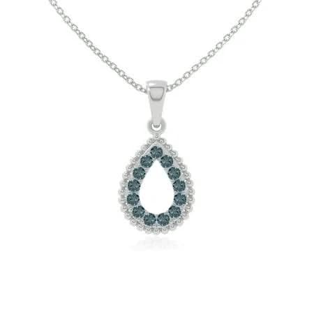 Sterling Silver London Blue Topaz Teardrop Pendant Necklace