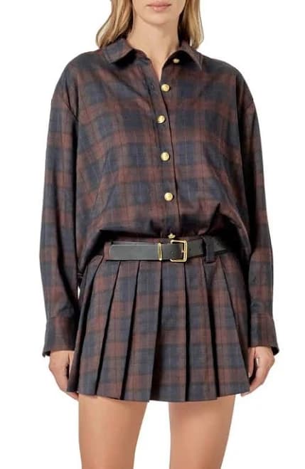 English Factory Women's Check Shacket