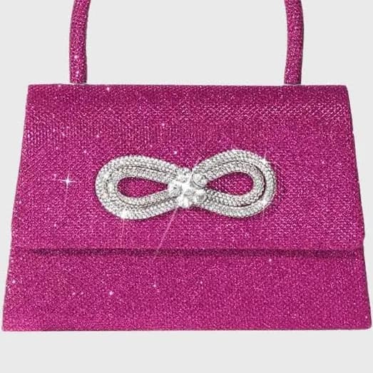 Glitter Rhinestone Bow Handbag