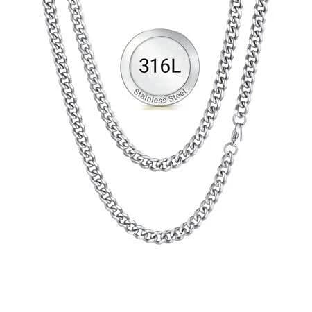 Stainless Steel Cuban Link Chain Necklace