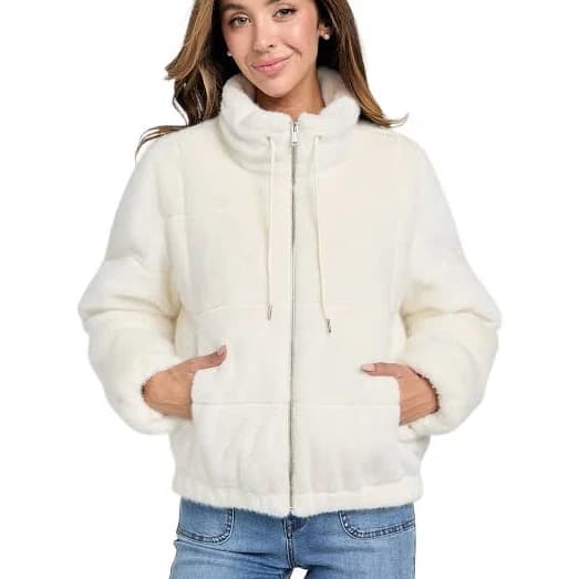 GUESS Women's Zarleen Faux-Fur Jacket