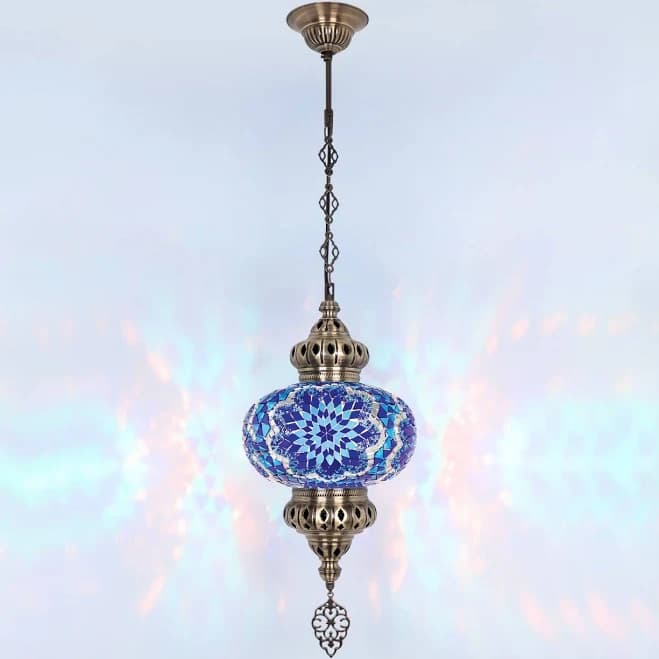 Turkish Mosaic Big Globe Hanging Lamp