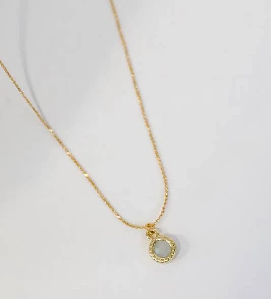 Dainty Gold Circle Charm Necklace