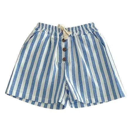 Tiijoy Boys Striped Shorts Summer Casual Cotton Shorts with Pockets, Sizes 6m-5t, Infant Boy's, Size: 18-24 Months, Blue