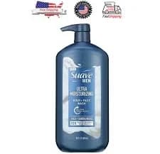 Suave Men Body & Face Wash, Ultra Moisturizing, Shea Butter & Sandalwood, 30 oz