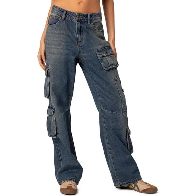 Edikted Women's Baggy Boyfriend Cargo Jeans