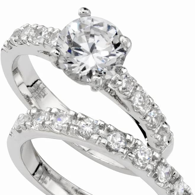 Charter Club Cubic Zirconia Engagement Ring Set in Fine