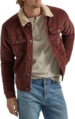 Wrangler Men's Sherpa Lined Corduroy Trucker Jacket