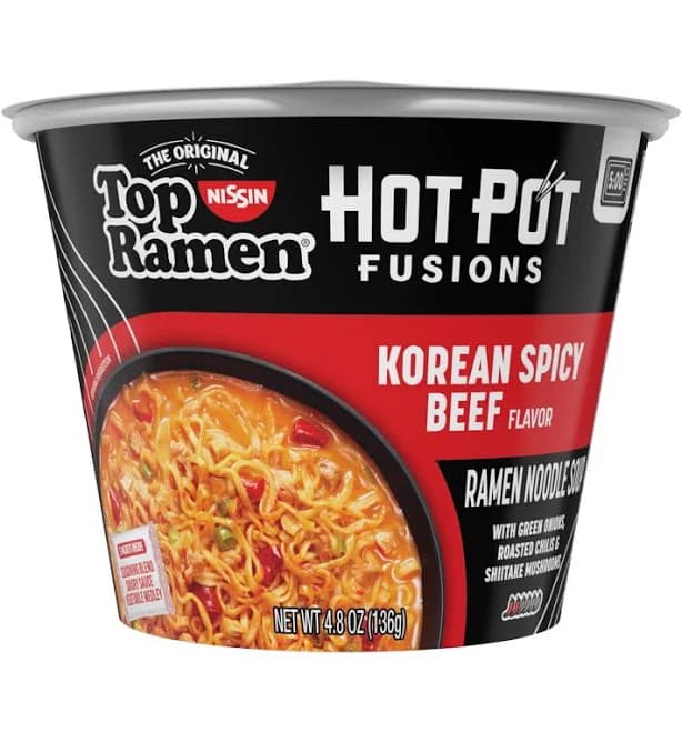 Nissin Korean Spicy Beef Flavor Ramen Noodle Soup