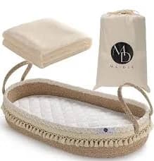 Baby Changing Basket Handmade Woven Cotton Rope Moses Basket 29" x 16x4.7" NEW