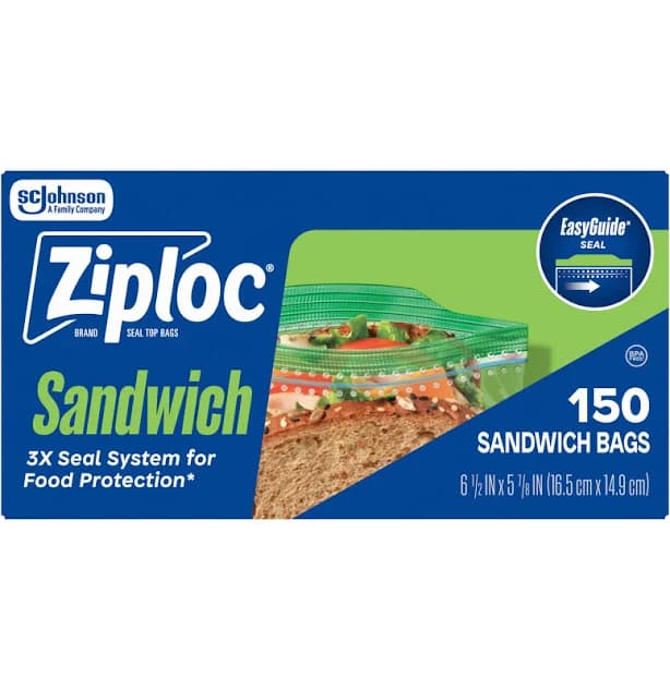 Ziploc Sandwich Bags Pack of 150