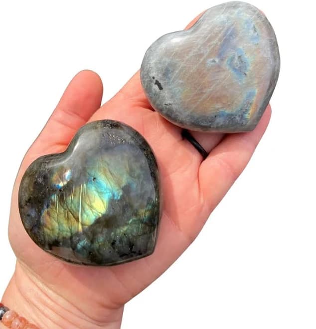 Labradorite Heart - Polished Stone - Size: 2.5" to 3"