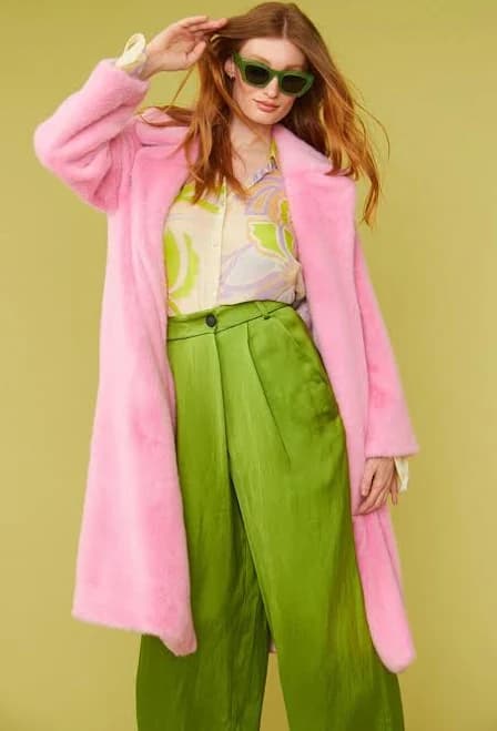 JAYLEY Faux Fur Midi Coat
