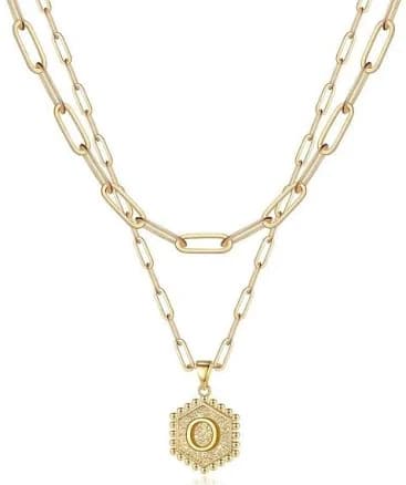 Layered Gold O Initial Necklace