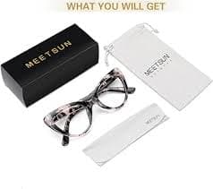 Amazon.com: MEETSUN Fashion Non Prescription Glasses Frames for Women,Oversized Retro Cateye Fake Eyeglasses HD Clear Lens (Flower Frame) : Clothing, Shoes & Jewelry