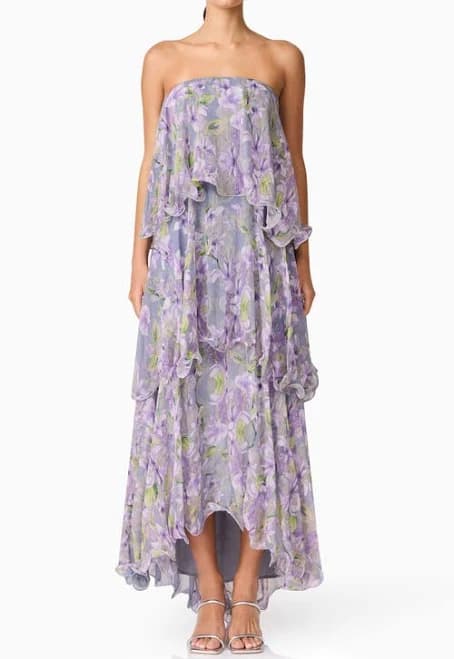 Elliatt Milena Floral Tiered Ruffle Georgette Maxi Dress