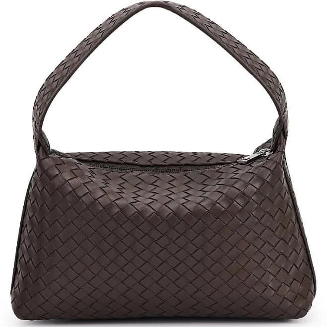 Bekoros Woven Purse for Women,Small Woven Texture Hobo Dumpling Bag,Trendys Vegan Leather Handbag,Holiday Shoulder Bag Gift