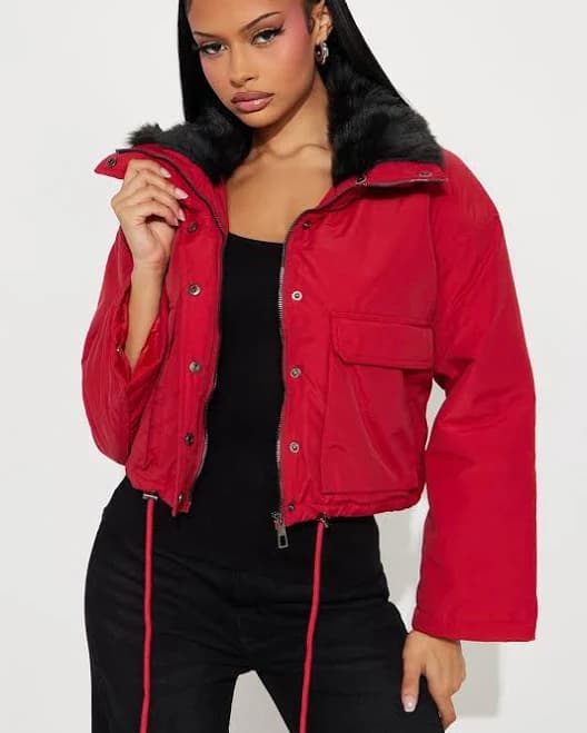 Fashion Nova Women's Snow Glow Puffer Jacket
