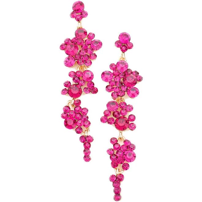 3.25" Crystal Rhinestone Bubble Dangle Earrings