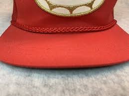 Vintage Town Talk INDY Patch Mesh Strapback Trucker Hat/Cap - Red,Gold & White | eBay