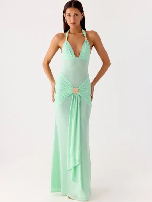 Miyah Halter Hardware Maxi Dress