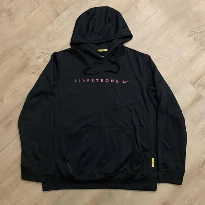 Nike Men's Black/Pink Hoodie - Medium - Sportswear with Swoosh Graphic