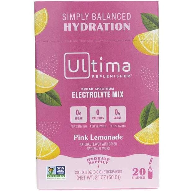 Ultima Replenisher Electrolyte Drink Mix Packets Pink Lemonade