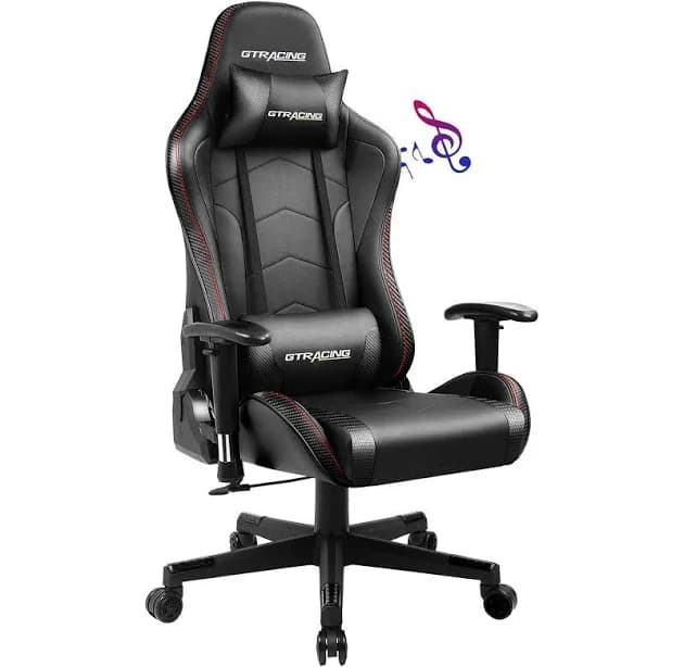 Gtracing Gaming Chair PU Office Chair with Speakers Bluetooth Home