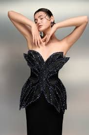 REEM SILK TAFFETA DRESS IN BLACK | CULT MIA | 21Six