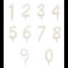 White phosphorescent number candle - Number of your choice