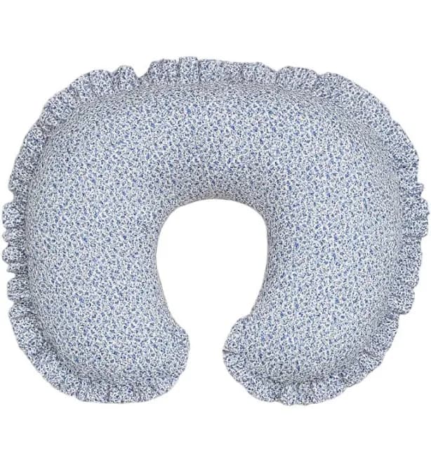 Blue Floral Ruffle Nursing Pillow Cover