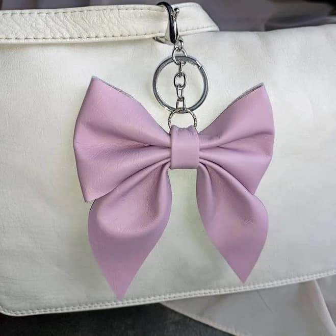 Handmade Leather Bow Bag Charm
