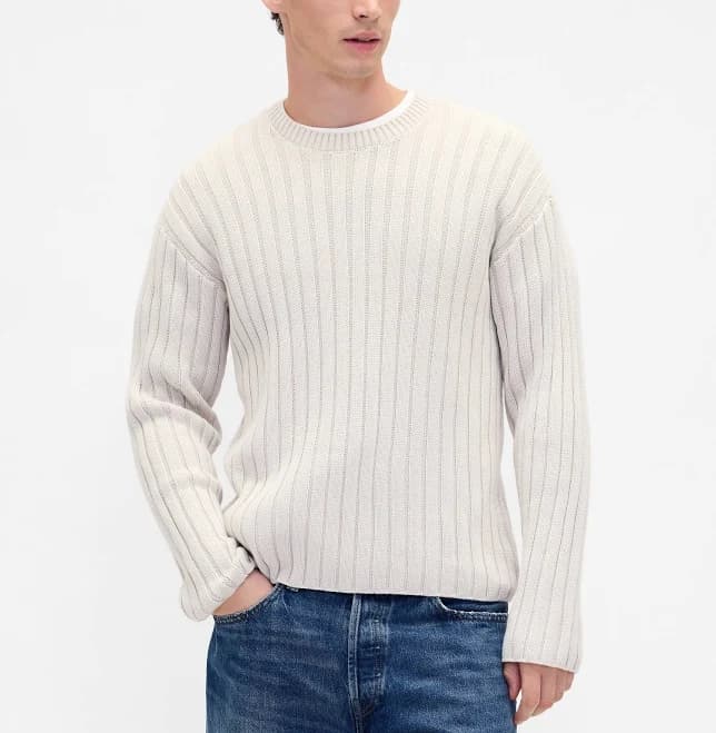 Gap Men's Wide Rib Slim Crewneck Sweater