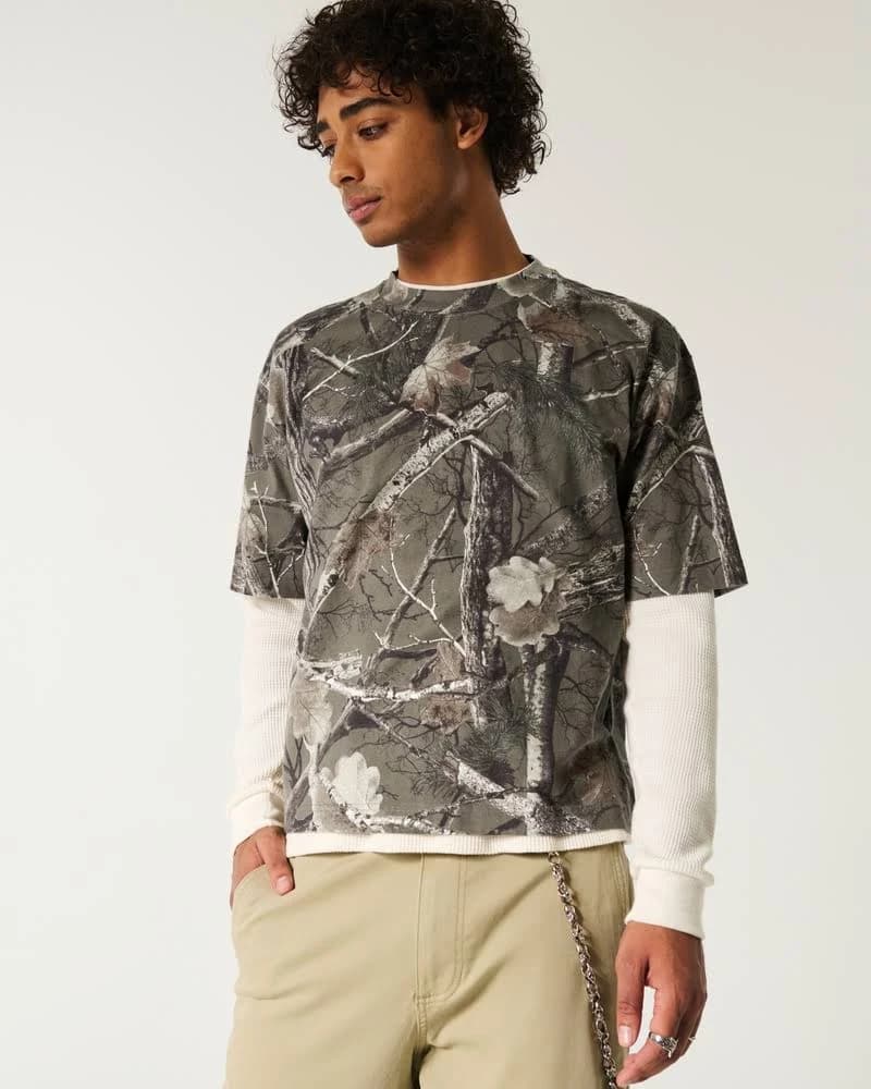Men's Boxy Crop Heavyweight Crew T-Shirt