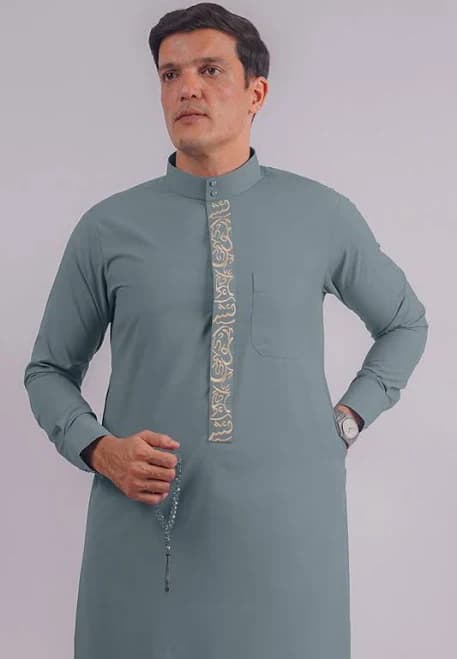 Men's Saudi Embroidered Thobe