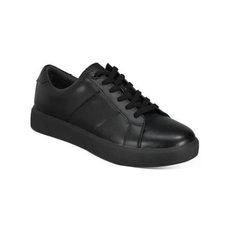 Inc Mens Black Comfort Ezra Round Toe Platform Lace-Up Sneakers Shoes