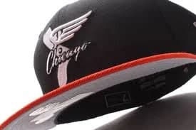 New Era Chicago White Sox MLB Black Orange Fitted Cap Gray UV