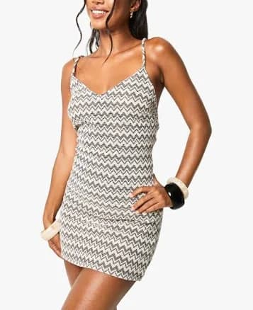 Boohoo Zig Zag Knitted Beach Dress