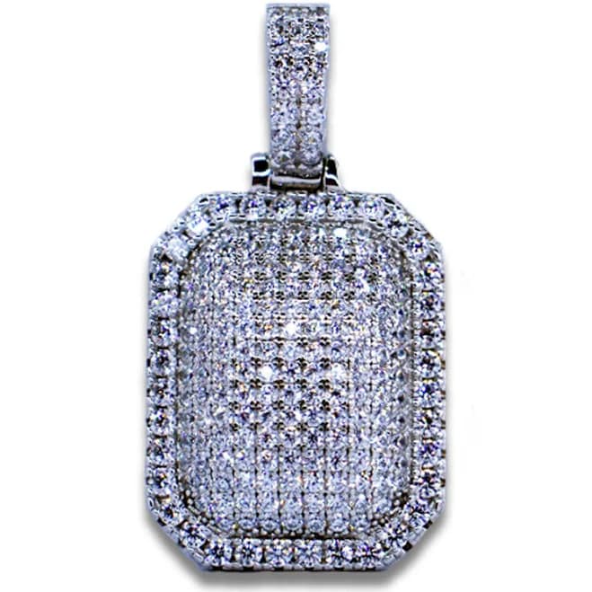Sterling Silver Iced Out Pendant