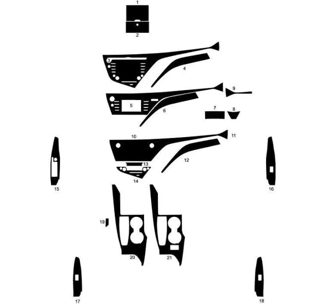 Rdash Toyota Camry 2018-2020 Woodgrain Dash Kits