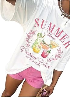 Women's Summer Letter Graphic Tees Short Sleeve Crew Neck Y2K T Shirts