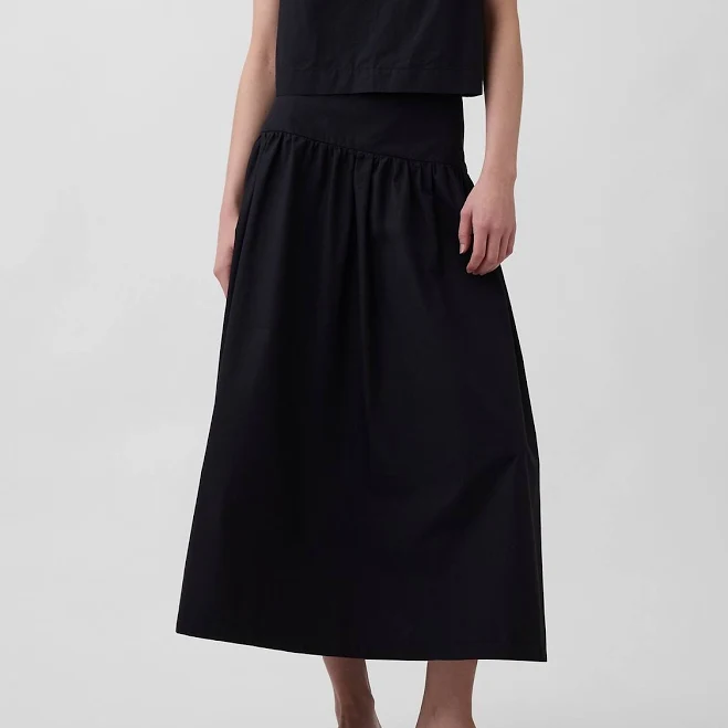 Gap Women's Poplin Drop-Waist Maxi Skirt
