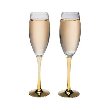Fun Express Gold Stem Glass Champagne Flute Set