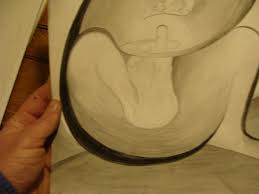 L.H. HART art: trippy ink wash & pencil: PEDICURE, odd circle body self cutting | eBay