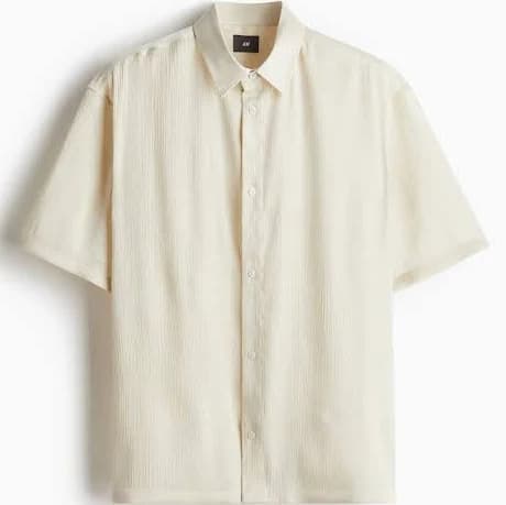 H&M Men's Loose Fit Textured Shirt