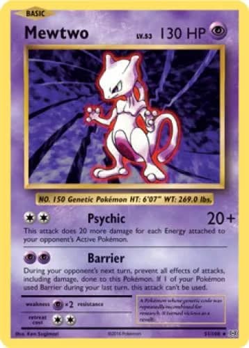 Mewtwo 51/108 RARE XY Evolutions Pokemon TCG Card